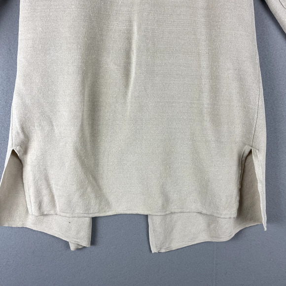 J Crew Juliette Collarless Linen Blend Sweater Blazer Women Medium Beige Minimal - Picture 13 of 14